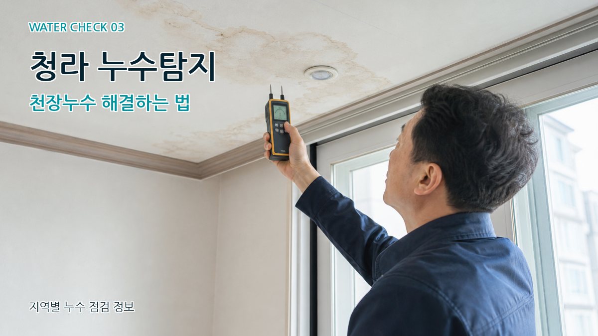 청라1동 천장누수 누수탐지 이미지